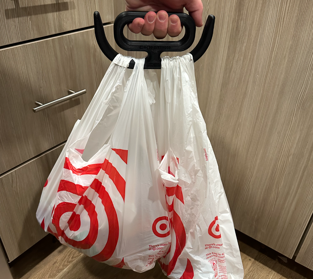 One-trip grocery bag holder